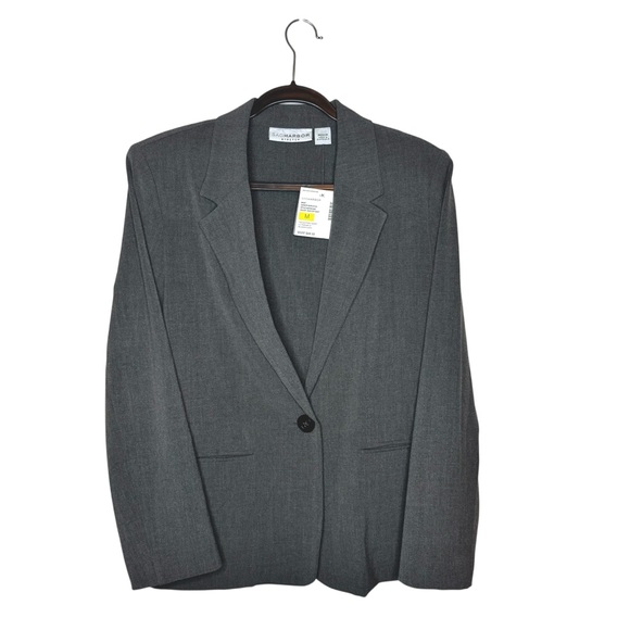 Haggar Jackets & Blazers - Sag Harbor Stretch Blazer‎ Women’s M Gray One Button Unlined Career Jacket